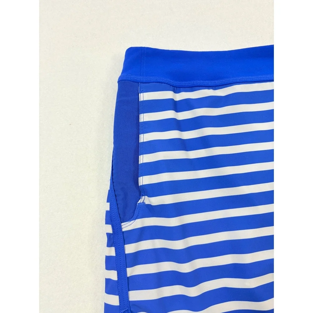 RLX Ralph Lauren Skort Athletic Golf Tennis Blue White Stripe Womens Size Medium